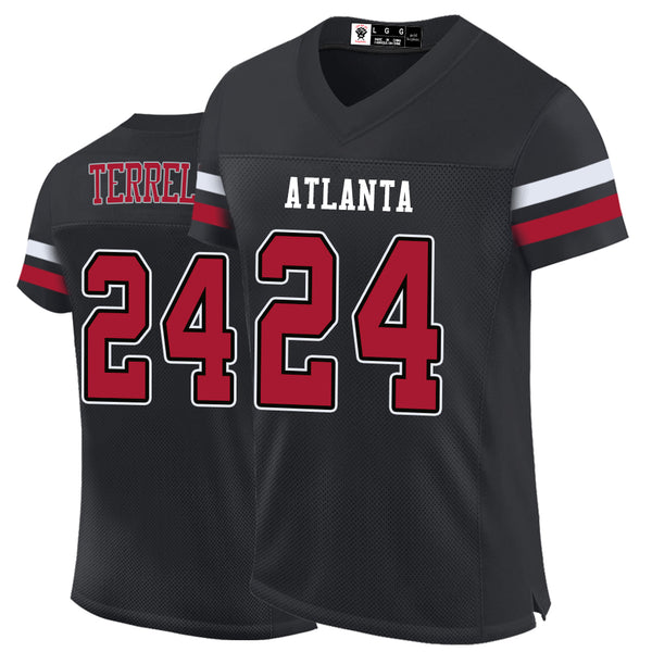 Kopkoc Atlanta Black 24 T Football Stitched Jerseys