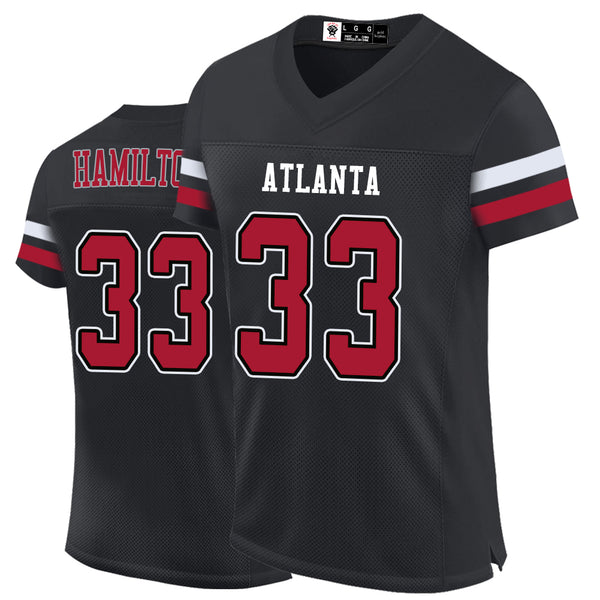 Kopkoc Atlanta Black 33 H Football Stitched Jerseys