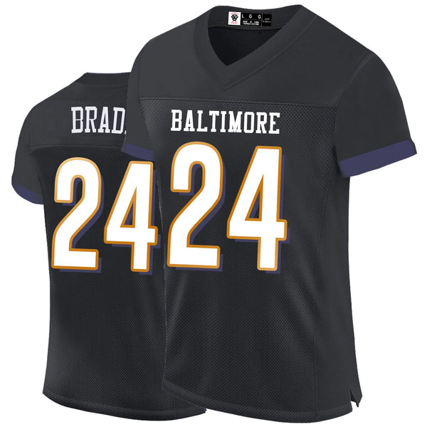 Kopkoc Baltimore Black 24 B Football Stitched Jerseys