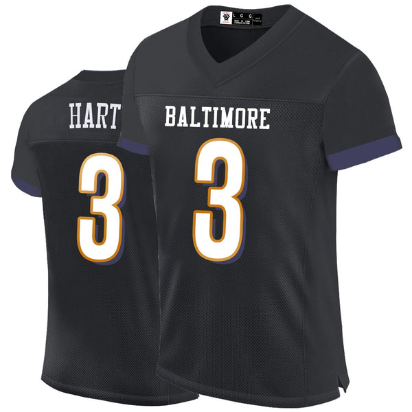 Kopkoc Baltimore Black 3 H Football Stitched Jerseys