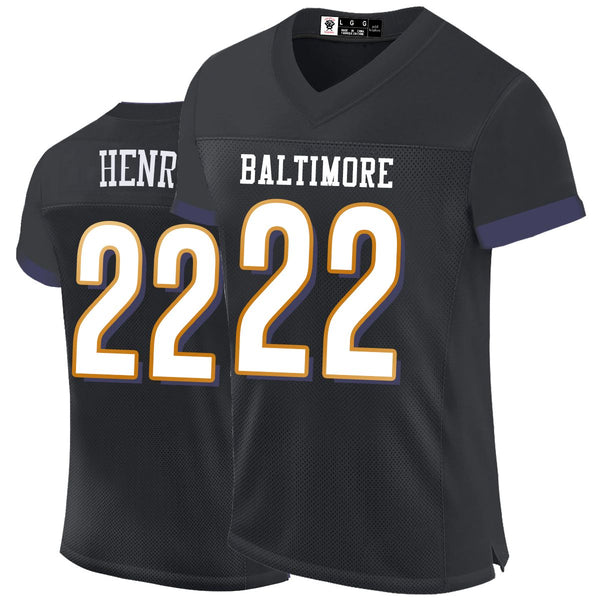 Kopkoc Baltimore Black 22 H Football Stitched Jerseys