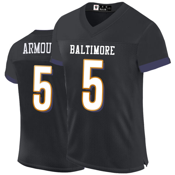 Kopkoc Baltimore Black 5 A Football Stitched Jerseys