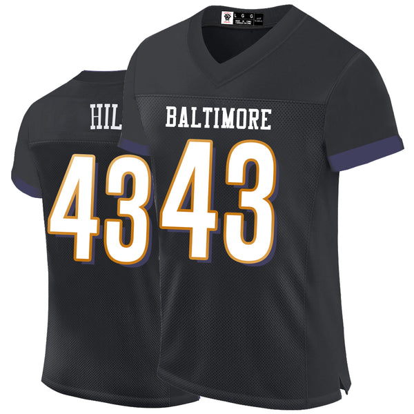 Kopkoc Baltimore Black 43 H Football Stitched Jerseys