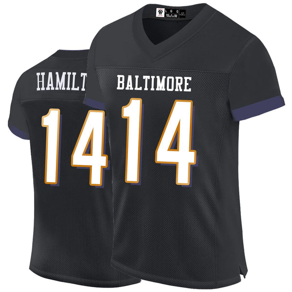 Kopkoc Baltimore Black 14 H Football Stitched Jerseys