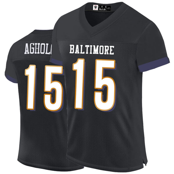 Kopkoc Baltimore Black 15 A Football Stitched Jerseys