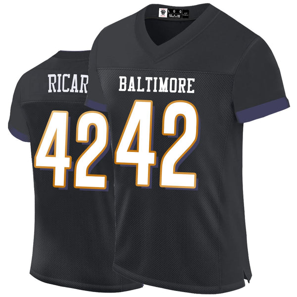 Kopkoc Baltimore Black 42 R Football Stitched Jerseys