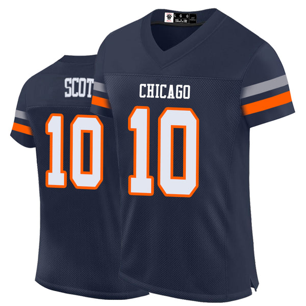 Kopkoc Chicago Navy 10 S Football Stitched Jerseys