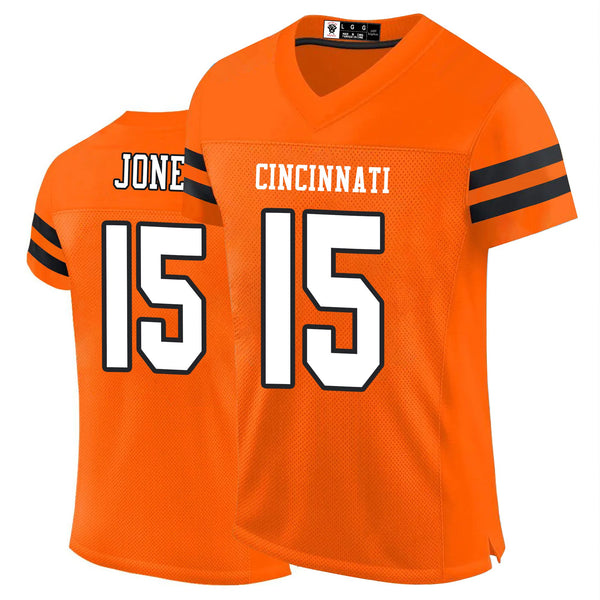 Kopkoc Cincinnati Orange 15 J Football Stitched Jerseys