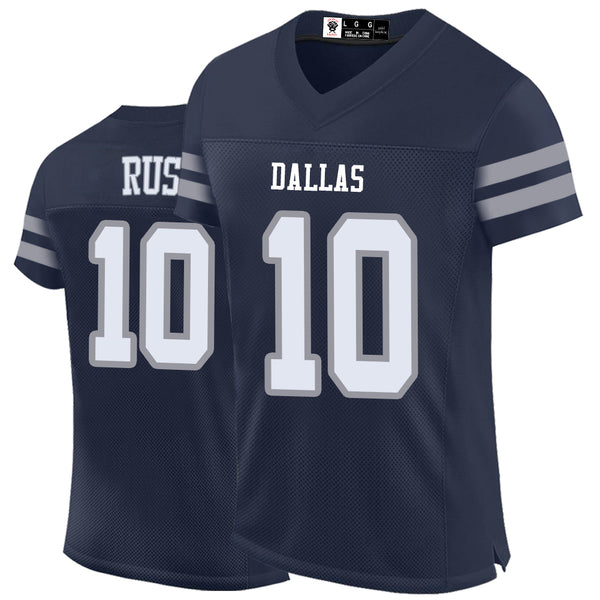 Kopkoc Dallas Navy 10 R Football Stitched Jerseys