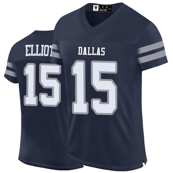 Kopkoc Dallas Navy 15 E Football Stitched Jerseys