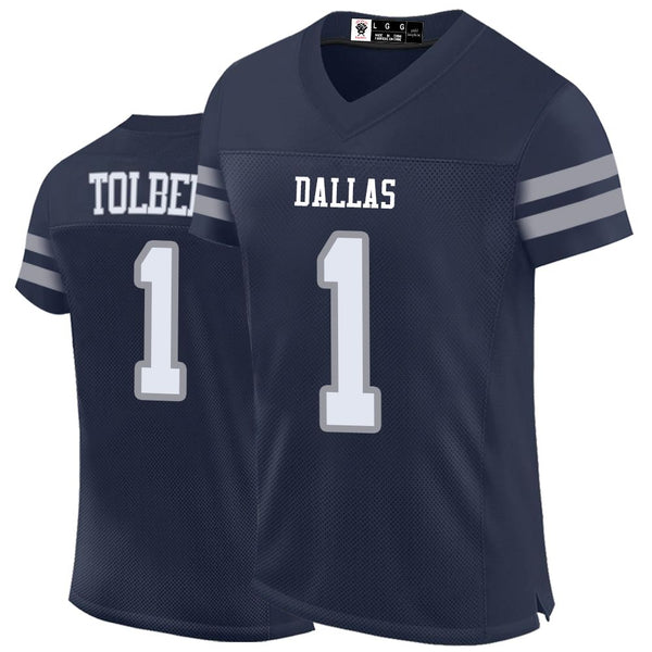 Kopkoc Dallas Navy 1 T Football Stitched Jerseys