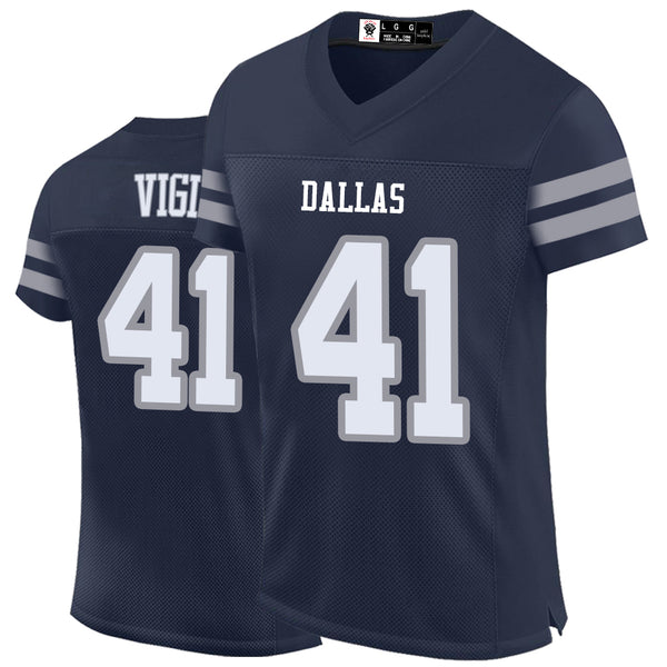 Kopkoc Dallas Navy 41 V Football Stitched Jerseys