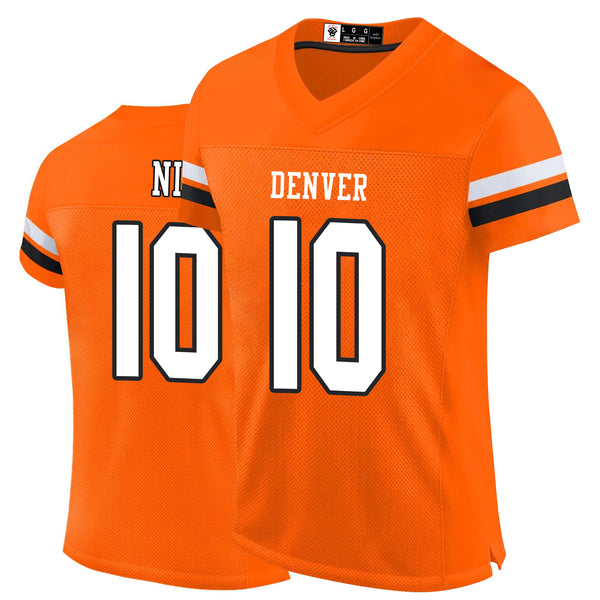 Kopkoc Denver Orange 10 N Football Stitched Jerseys