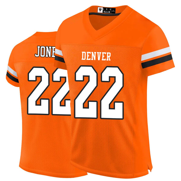 Kopkoc Denver Orange 22 J Football Stitched Jerseys