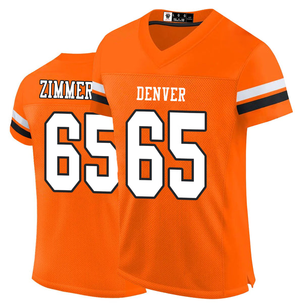 Kopkoc Denver Orange 65 Z Football Stitched Jerseys