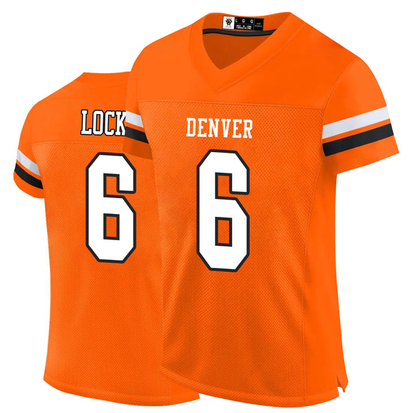 Kopkoc Denver Orange 6 L Football Stitched Jerseys