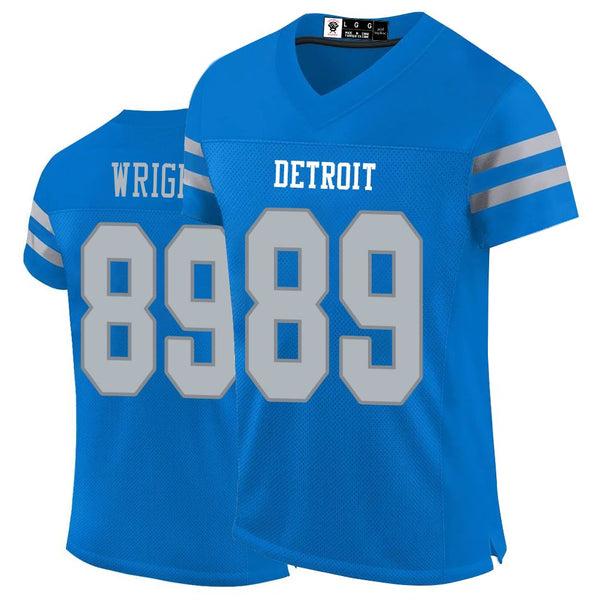 Kopkoc Detroit Blue 89 W Football Stitched Jerseys