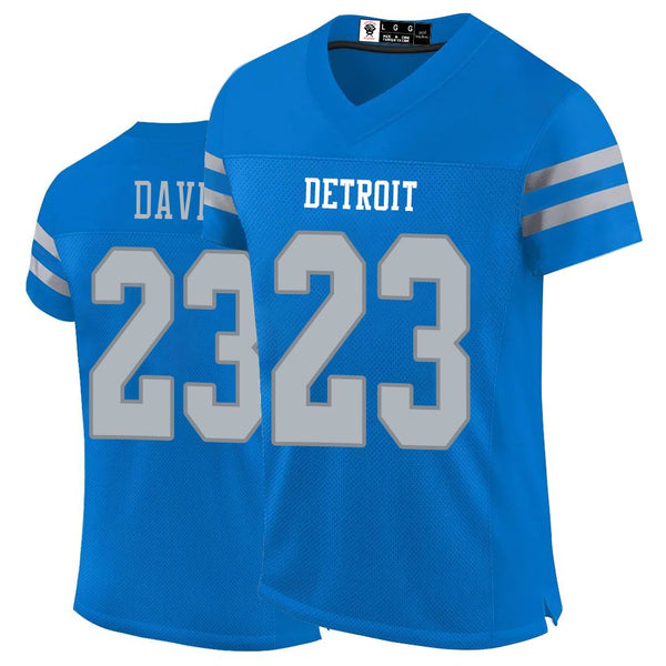 Kopkoc Detroit Blue 23 D Football Stitched Jerseys