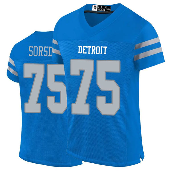 Kopkoc Detroit Blue 75 S Football Stitched Jerseys