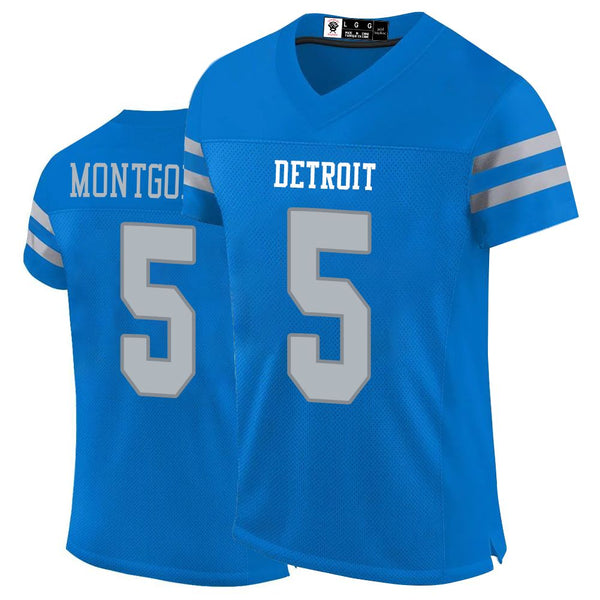 Kopkoc Detroit Blue 5 M Football Stitched Jerseys