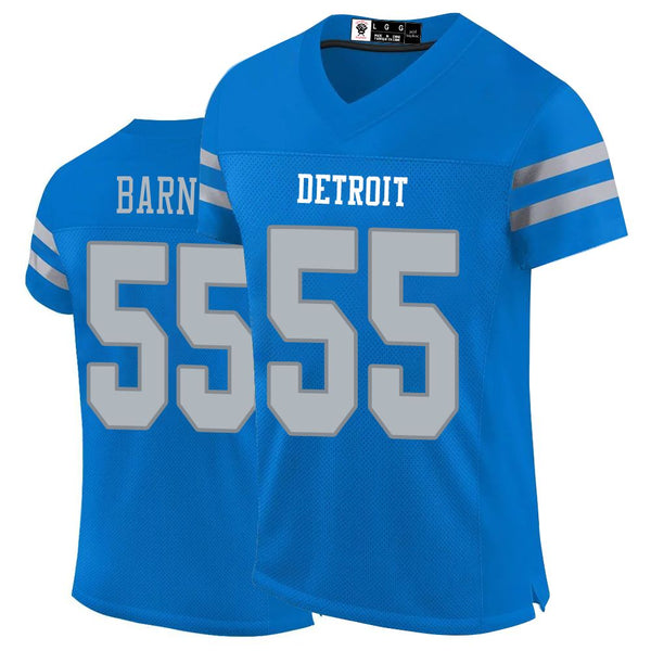 Kopkoc Detroit Blue 55 B Football Stitched Jerseys