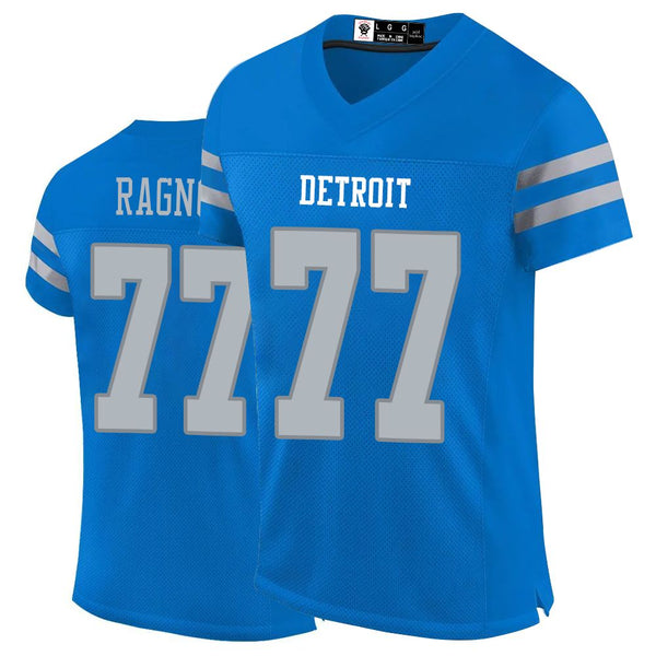 Kopkoc Detroit Blue 77 R Football Stitched Jerseys