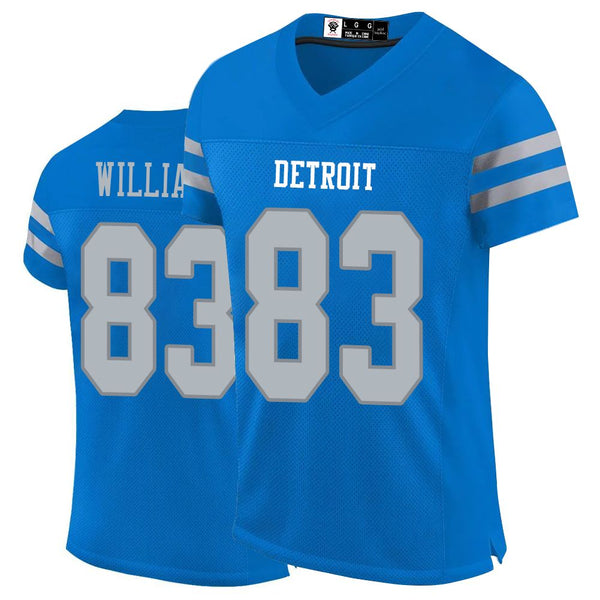 Kopkoc Detroit Blue 83 W Football Stitched Jerseys