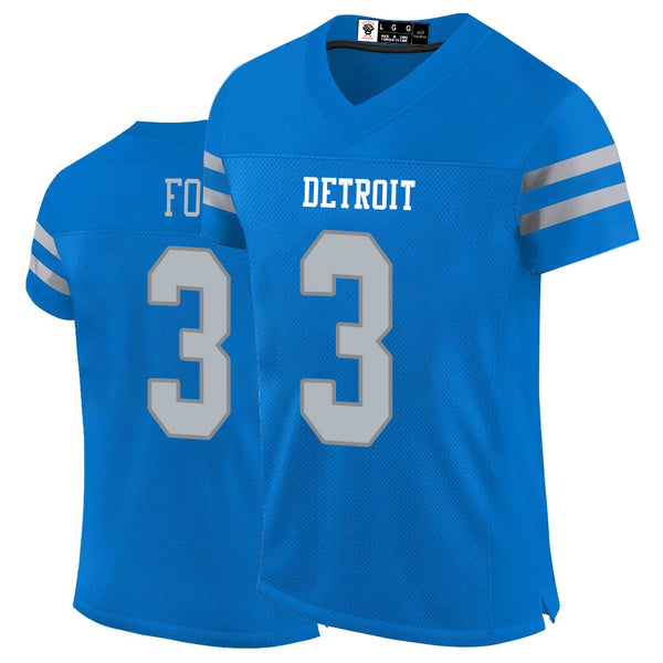 Kopkoc Detroit Blue 3 F Football Stitched Jerseys