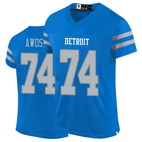 Kopkoc Detroit Blue 74 A Football Stitched Jerseys