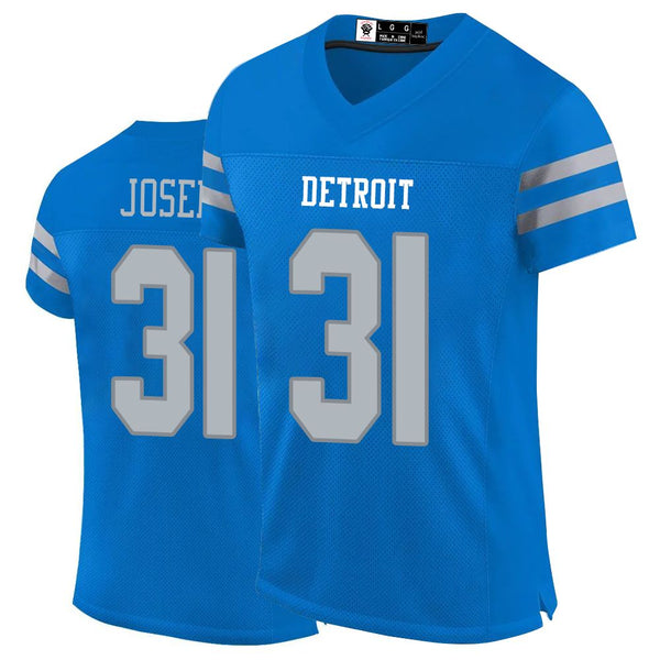 Kopkoc Detroit Blue 31 J Football Stitched Jerseys