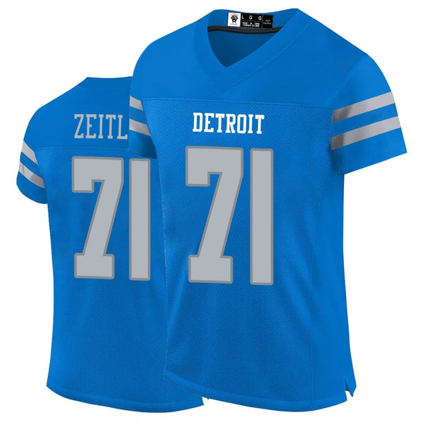 Kopkoc Detroit Blue 71 Z Football Stitched Jerseys