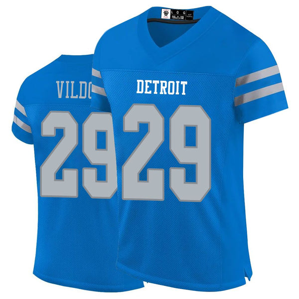 Kopkoc Detroit Blue 29 V Football Stitched Jerseys