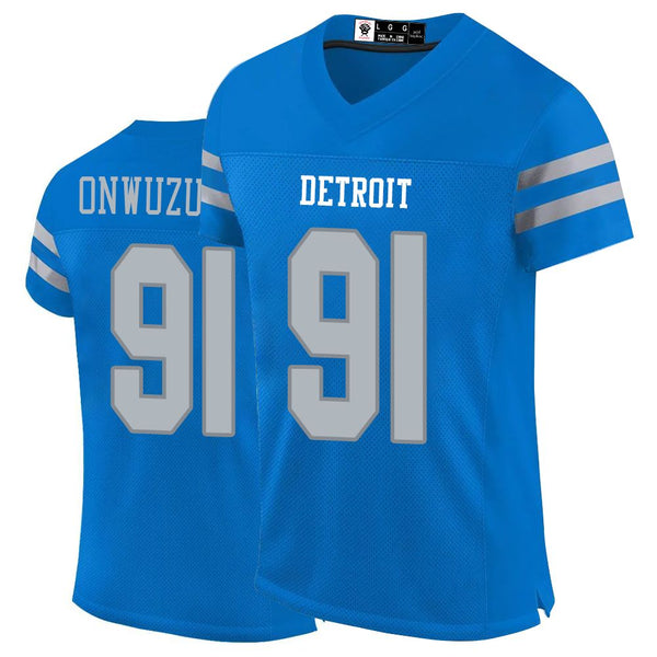 Kopkoc Detroit Blue 91 O Football Stitched Jerseys