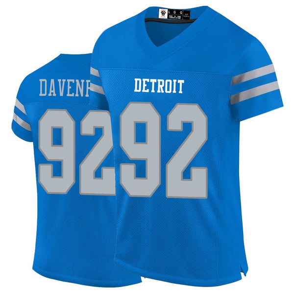 Kopkoc Detroit Blue 92 D Football Stitched Jerseys