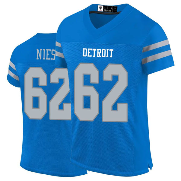 Kopkoc Detroit Blue 62 N Football Stitched Jerseys