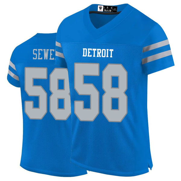 Kopkoc Detroit Blue 58 S Football Stitched Jerseys