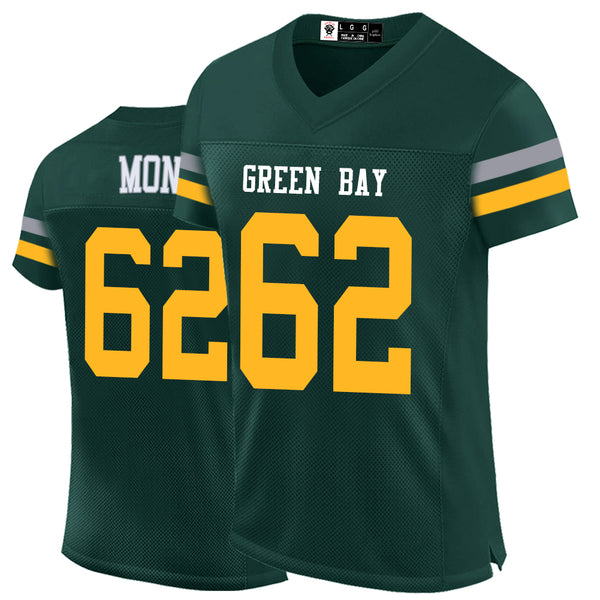 Kopkoc Green Bay Green 62 M Football Stitched Jerseys