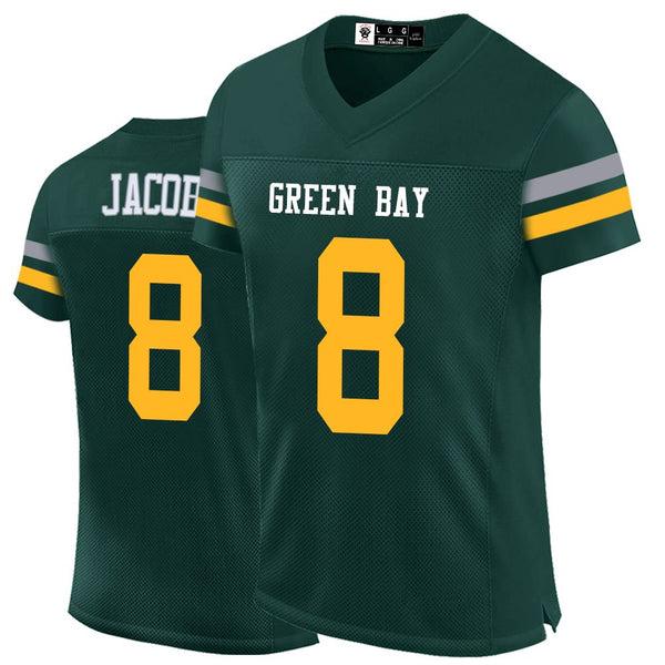 Kopkoc Green Bay Green 8 J Football Stitched Jerseys