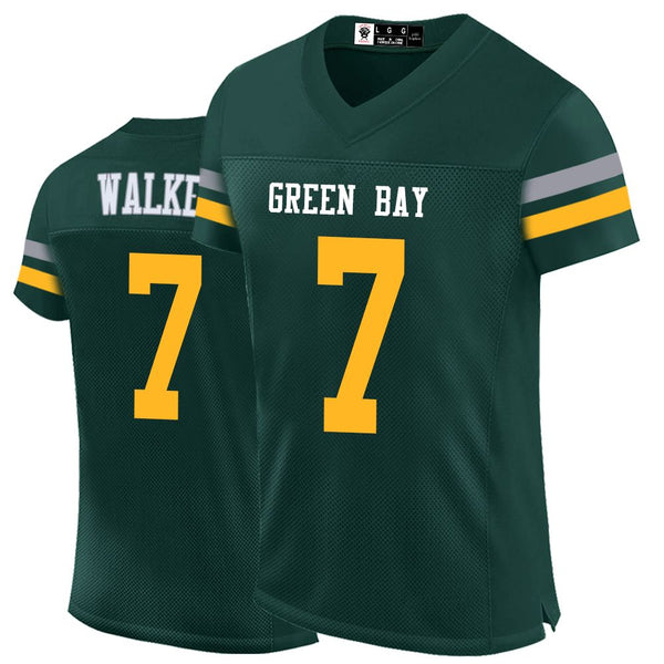 Kopkoc Green Bay Green 7 W Football Stitched Jerseys