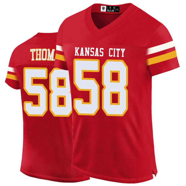 Kopkoc Kansas City Red 58 T Football Stitched Jerseys