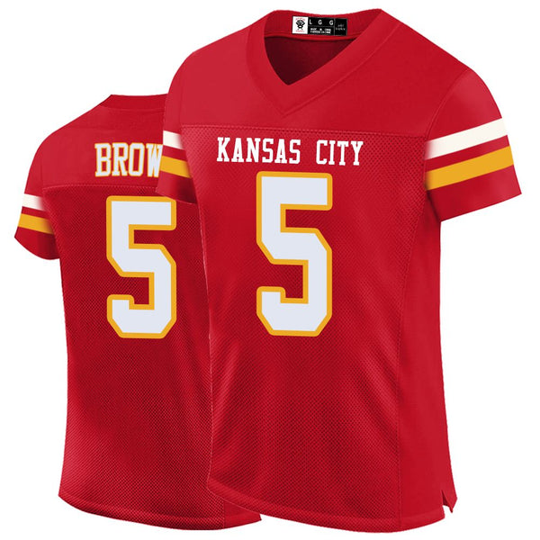 Kopkoc Kansas City Red 5 B Football Stitched Jerseys