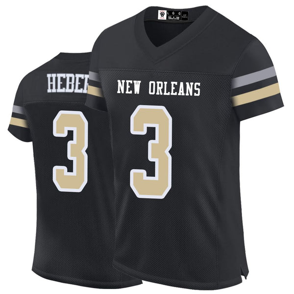 Kopkoc New Orleans Black 3 Football Stitched Jerseys