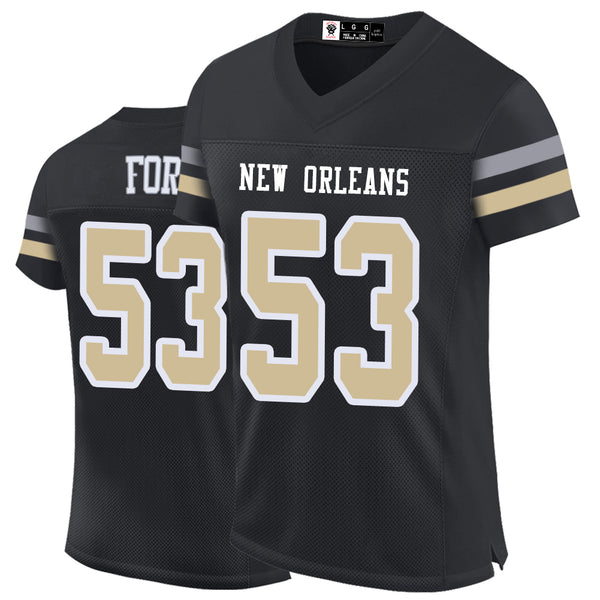 Kopkoc New Orleans Black 53 F Football Stitched Jerseys