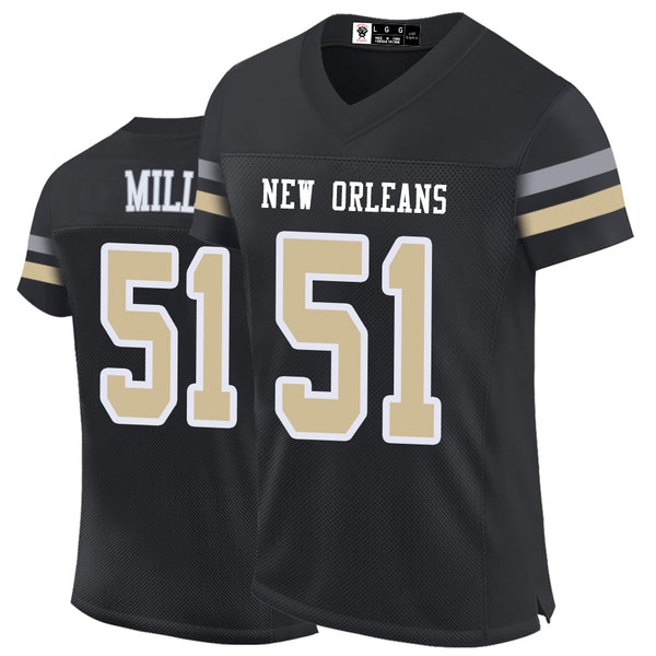 Kopkoc New Orleans Black 51 M Football Stitched Jerseys