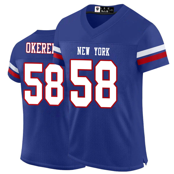 Kopkoc New York Blue 58 O Football Stitched Jerseys