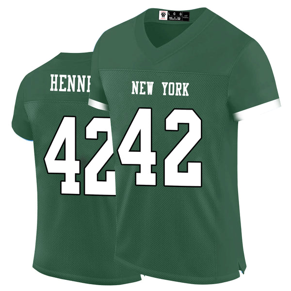 Kopkoc New York Green 42 H Football Stitched Jerseys