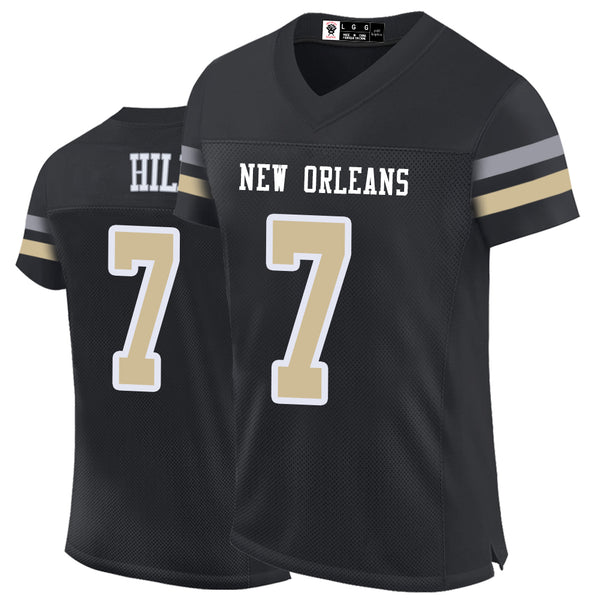 Kopkoc New Orleans Black 7 H Football Stitched Jerseys