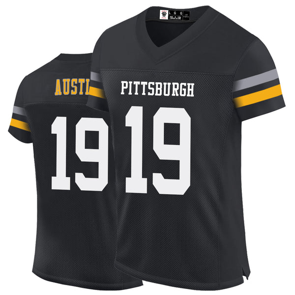 Kopkoc Pittsburgh Black 19 A Football Stitched Jerseys