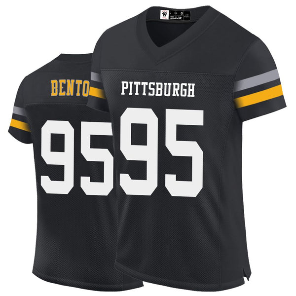 Kopkoc Pittsburgh Black 95 B Football Stitched Jerseys