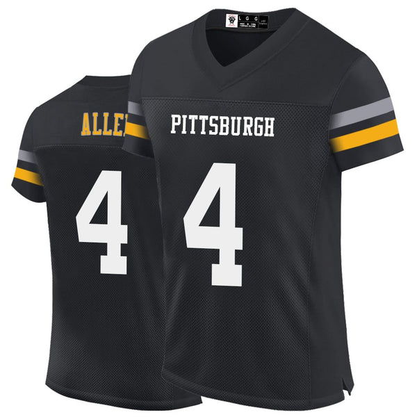 Kopkoc Pittsburgh Black 4 A Football Stitched Jerseys